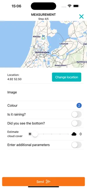 EyeOnWater App Measurement page