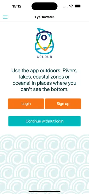 EyeOnWater App Home page